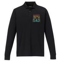 My Fishing Buddies Call Me Dad Father's Day Fisherman Daddy Performance Long Sleeve Polo