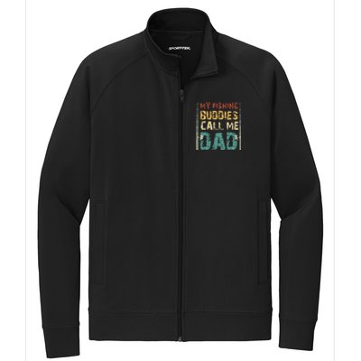 My Fishing Buddies Call Me Dad Father's Day Fisherman Daddy Stretch Full-Zip Cadet Jacket