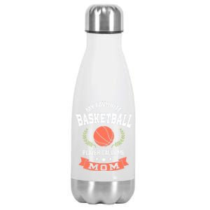 My Favorite Basketball Player Calls Me Mom Funny Gift Stainless Steel Insulated Water Bottle