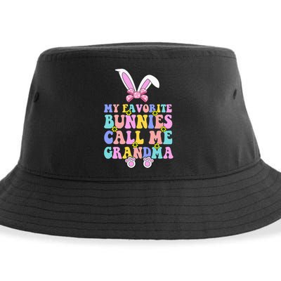 My Favorite Bunnies Call Me Grandma Easter Day Sustainable Bucket Hat