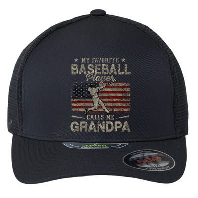 My Favorite Baseball Player Calls Me Grandpa FatherS Day Flexfit Unipanel Trucker Cap