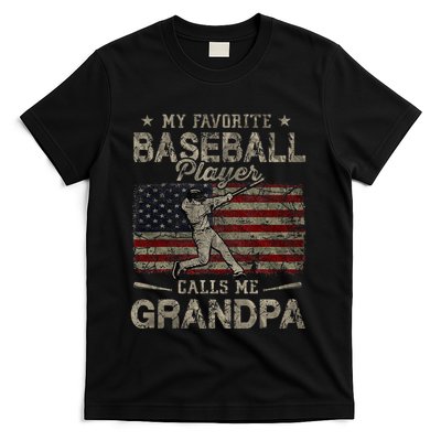 My Favorite Baseball Player Calls Me Grandpa FatherS Day T-Shirt