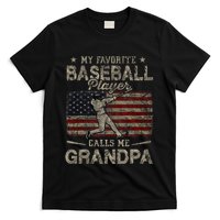My Favorite Baseball Player Calls Me Grandpa FatherS Day T-Shirt