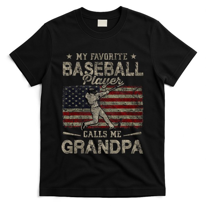 My Favorite Baseball Player Calls Me Grandpa FatherS Day T-Shirt