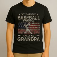 My Favorite Baseball Player Calls Me Grandpa FatherS Day T-Shirt