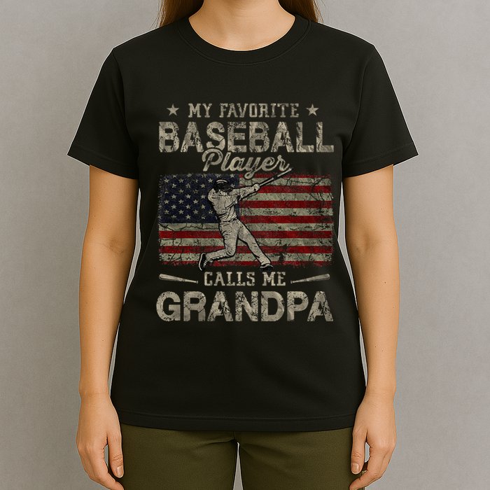 My Favorite Baseball Player Calls Me Grandpa FatherS Day T-Shirt