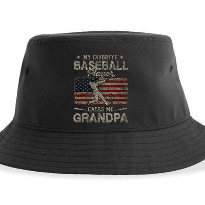 My Favorite Baseball Player Calls Me Grandpa FatherS Day Sustainable Bucket Hat