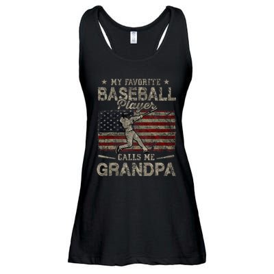 My Favorite Baseball Player Calls Me Grandpa FatherS Day Ladies Essential Flowy Tank