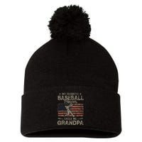 My Favorite Baseball Player Calls Me Grandpa FatherS Day Pom Pom 12in Knit Beanie
