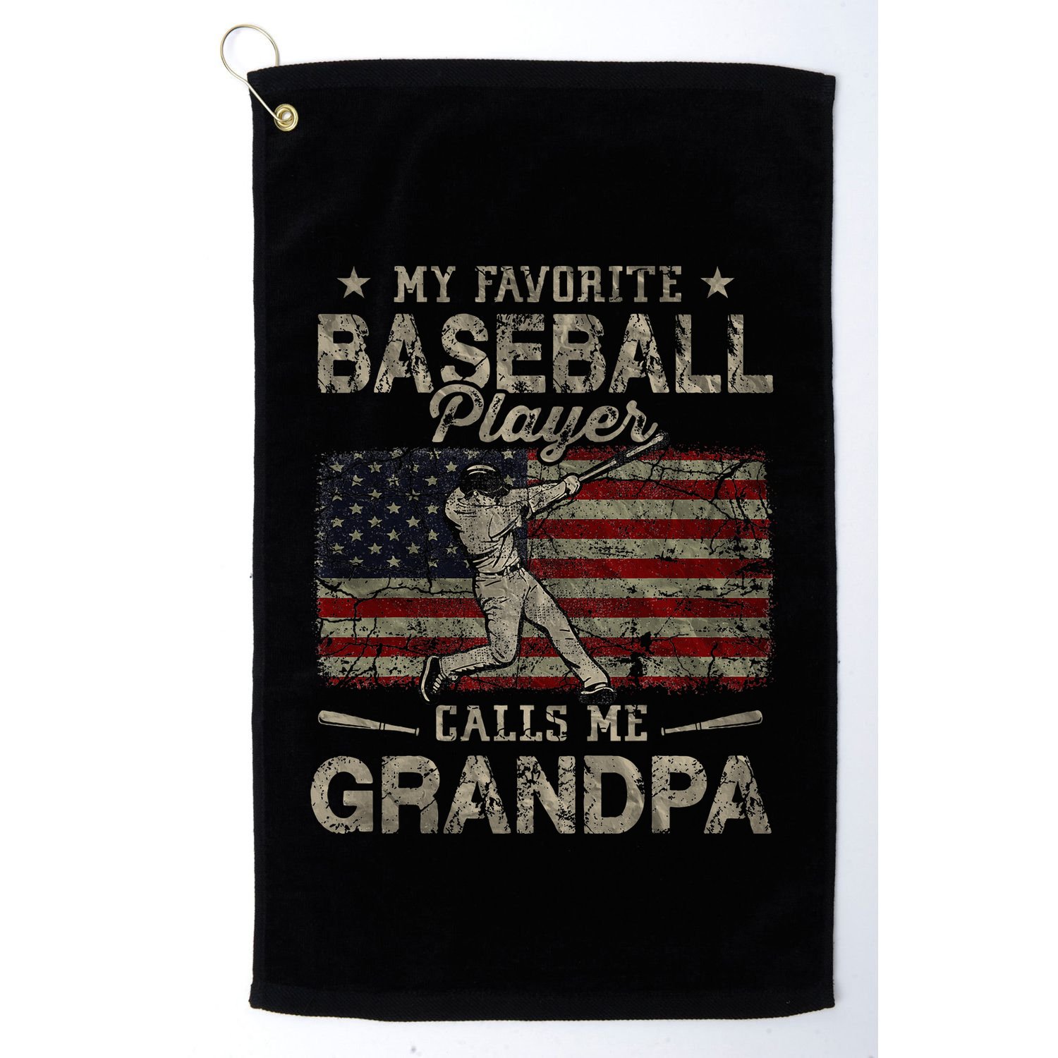 My Favorite Baseball Player Calls Me Grandpa FatherS Day Golf Towel