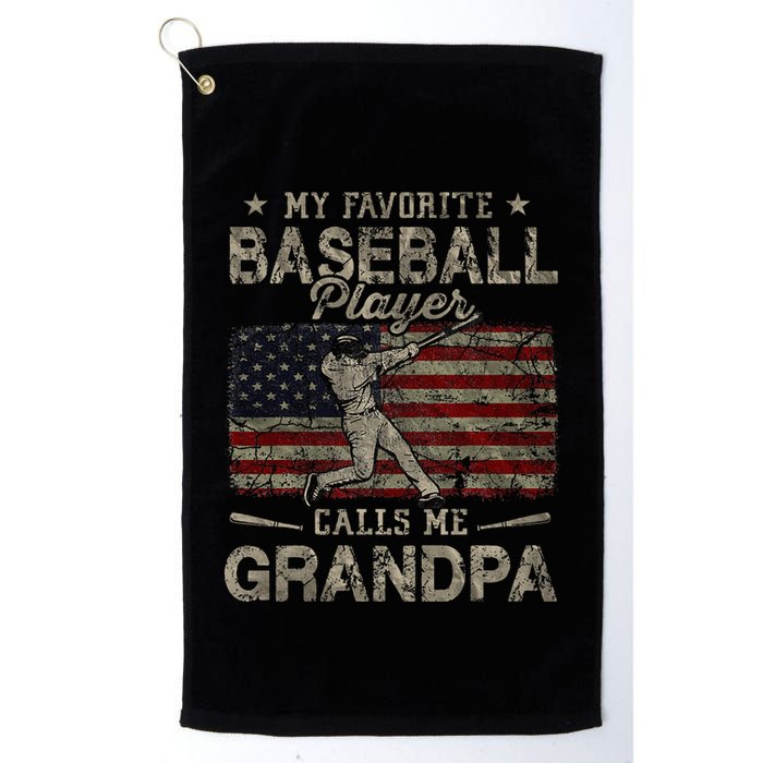 My Favorite Baseball Player Calls Me Grandpa FatherS Day Golf Towel