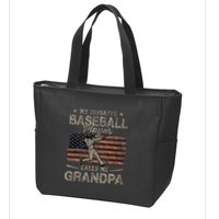 My Favorite Baseball Player Calls Me Grandpa FatherS Day Zip Tote Bag