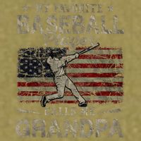 My Favorite Baseball Player Calls Me Grandpa FatherS Day Garment-Dyed Women's Muscle Tee