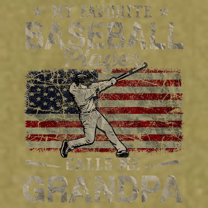 My Favorite Baseball Player Calls Me Grandpa FatherS Day Garment-Dyed Women's Muscle Tee