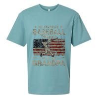 My Favorite Baseball Player Calls Me Grandpa FatherS Day Sueded Cloud Jersey T-Shirt