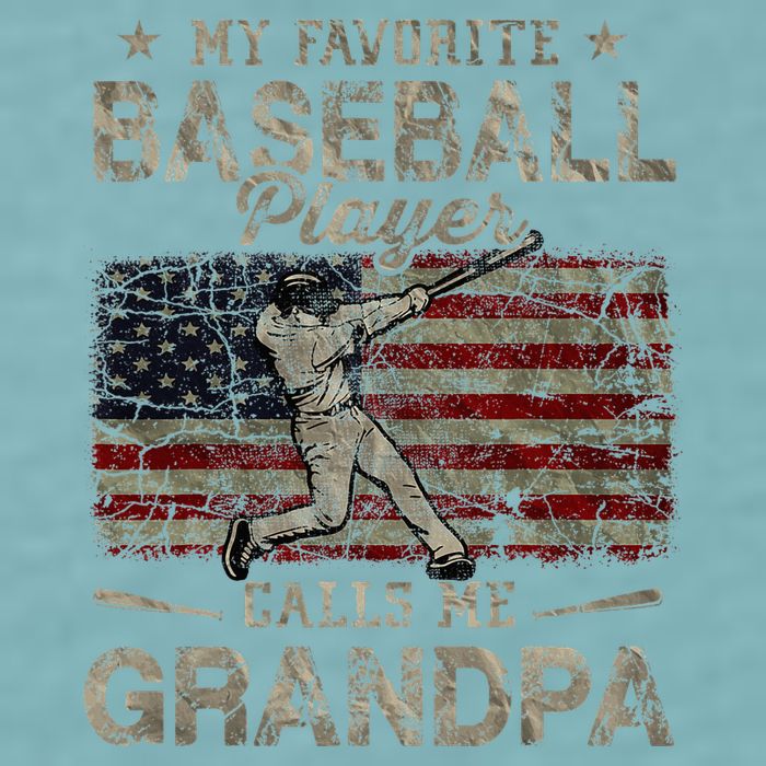 My Favorite Baseball Player Calls Me Grandpa FatherS Day Sueded Cloud Jersey T-Shirt