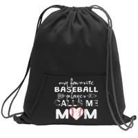 My Favorite Baseball Player Calls Me Mom Mothers Day Sweatshirt Cinch Pack Bag