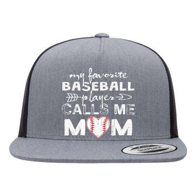 My Favorite Baseball Player Calls Me Mom Mothers Day Flat Bill Trucker Hat