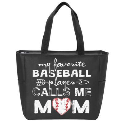 My Favorite Baseball Player Calls Me Mom Mothers Day Zip Tote Bag