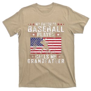 My Favorite Baseball Player Calls Me Grandfather Father Day T-Shirt