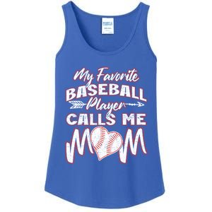 My Favorite Baseball Player Calls Me Mom Pitch Catcher Dad Cute Gift Ladies Essential Tank