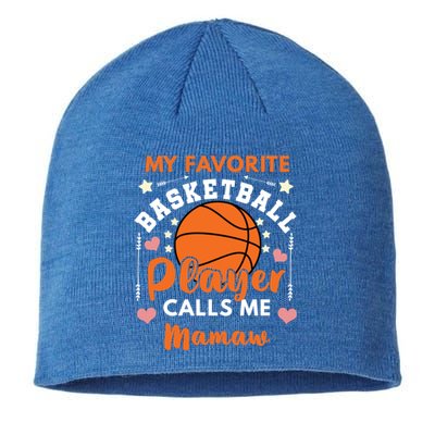 My Favorite Basketball Player Calls Me Mamaw Ball Mom Gift Sustainable Beanie