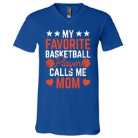 My Favorite Basketball Player Calls Me Mom Match Team Coach Gift V-Neck T-Shirt