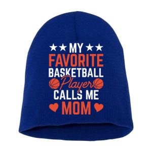 My Favorite Basketball Player Calls Me Mom Match Team Coach Gift Short Acrylic Beanie