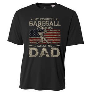 My Favorite Baseball Player Calls Me Dad FatherS Day Cooling Performance Crew T-Shirt