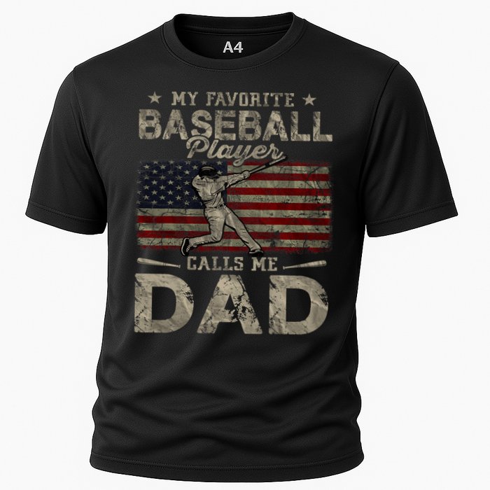 My Favorite Baseball Player Calls Me Dad FatherS Day Cooling Performance Crew T-Shirt