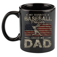 My Favorite Baseball Player Calls Me Dad FatherS Day 11oz C Handle Ceramic Mug