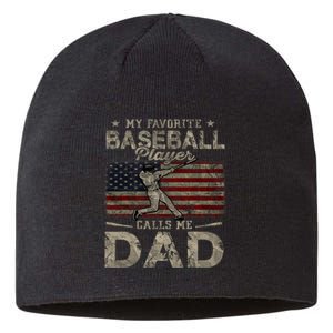 My Favorite Baseball Player Calls Me Dad FatherS Day Sustainable Beanie