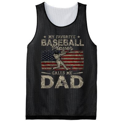 My Favorite Baseball Player Calls Me Dad FatherS Day Mesh Reversible Basketball Jersey Tank