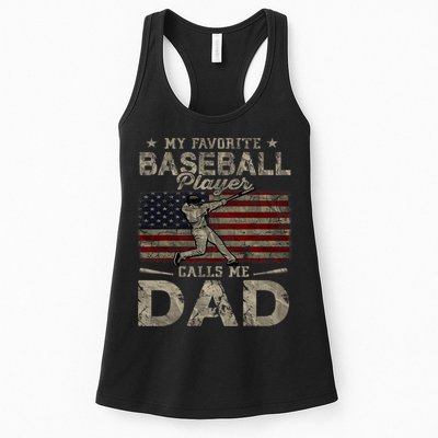 My Favorite Baseball Player Calls Me Dad FatherS Day Womens Tank Top