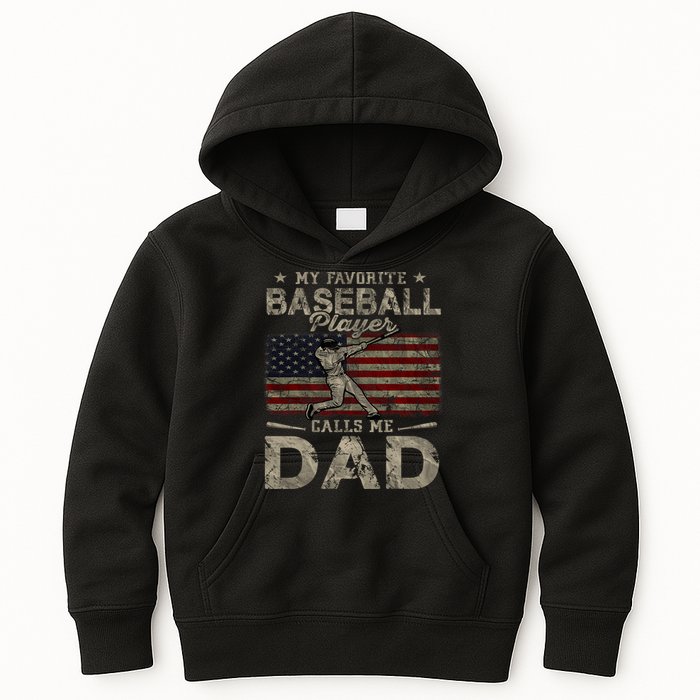 My Favorite Baseball Player Calls Me Dad FatherS Day Kids Hoodie