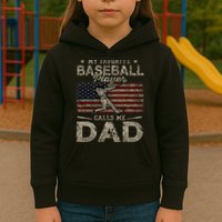 My Favorite Baseball Player Calls Me Dad FatherS Day Kids Hoodie