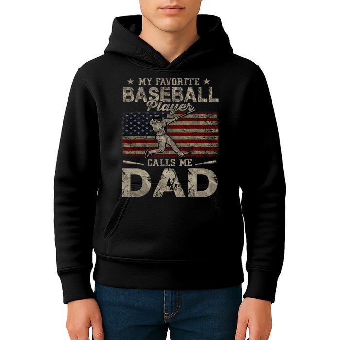 My Favorite Baseball Player Calls Me Dad FatherS Day Kids Hoodie