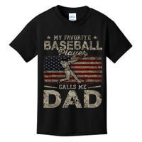 My Favorite Baseball Player Calls Me Dad FatherS Day Kids T-Shirt