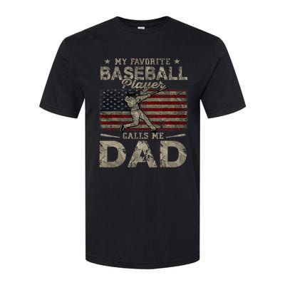 My Favorite Baseball Player Calls Me Dad FatherS Day Softstyle CVC T-Shirt