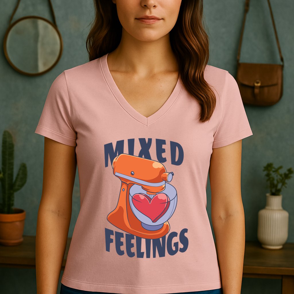Mixed Feelings Baking Women's V-Neck T-Shirt