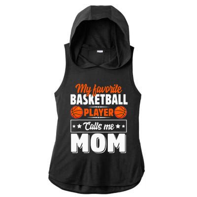 My Favorite Basketball Player Calls Me Mom For Mother's Day Ladies PosiCharge Tri-Blend Wicking Draft Hoodie Tank