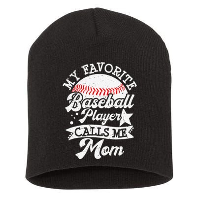 My Favorite Baseball Player Calls Me Mom Game Day Baseball Short Acrylic Beanie