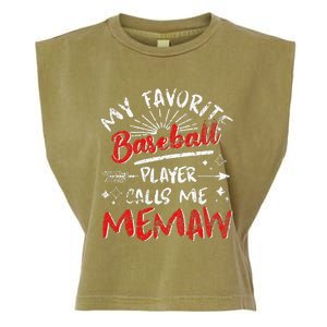 My Favorite Baseball Player Calls Me Memaw Garment-Dyed Women's Muscle Tee