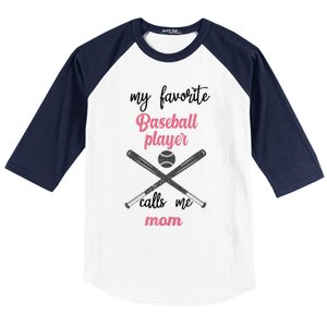 My Favorite Baseball Player Calls Me Mom Great Gift Tball Mom Great Gift Baseball Sleeve Shirt