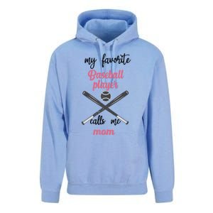 My Favorite Baseball Player Calls Me Mom Great Gift Tball Mom Great Gift Unisex Surf Hoodie