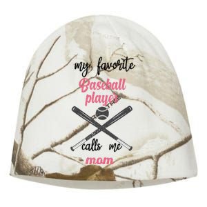 My Favorite Baseball Player Calls Me Mom Great Gift Tball Mom Great Gift Kati - Camo Knit Beanie