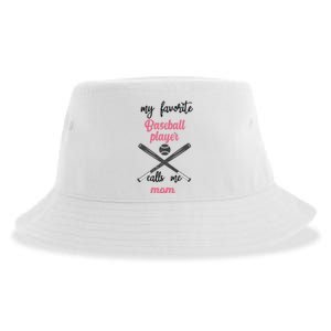 My Favorite Baseball Player Calls Me Mom Great Gift Tball Mom Great Gift Sustainable Bucket Hat