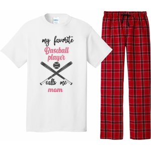 My Favorite Baseball Player Calls Me Mom Great Gift Tball Mom Great Gift Pajama Set