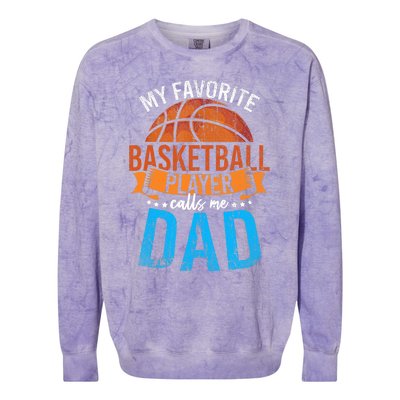 My Favorite Basketball Player Calls Me Dad Basketball Colorblast Crewneck Sweatshirt