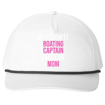 My Favorite Boating Captain Calls Me Mom Funny Mother Gift Snapback Five-Panel Rope Hat